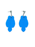 Translucent blue leaf earrings