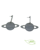 Silver Saturn earrings