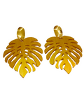 Gold Monstera deliciosa maxi earrings