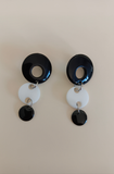 Black and white Art Deco earrings