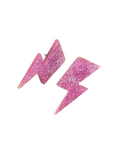 Pendientes Rayos glitter rosas