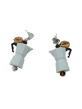 Italian coffee makers and coffee beans earrings