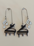 Pianos and Musical Notes Earrings
