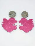 Waiola Fish Pink Mirror Maxi Earrings
