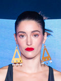 Maxi Art Deco Triangle Earrings