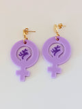 Lavender Woman Symbol Earrings