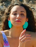 Turquoise Circles Maxi Earrings