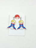 Pendientes Kokeshi El Principito y estrellas