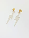 Pearly white rays earrings