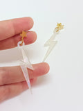 Pearly white rays earrings