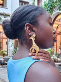 Pendientes Jirafas espejo dorado