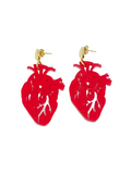 Pendientes Corazón anatómico rojo