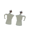 Italian mirror coffee pot earrings