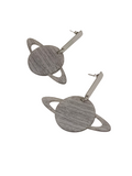 Silver Saturn earrings