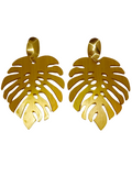 Gold Monstera deliciosa maxi earrings