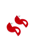 Art Deco red wave earrings