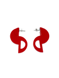 Art Deco red wave earrings