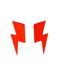 Red mirror lightning earrings