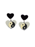 Yin Yang and hearts earrings