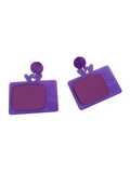 Pendientes Televisores violetas