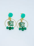 Telephone hoop earrings