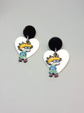 Carlitos and heart earrings