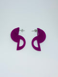Art Deco earrings with violet waves