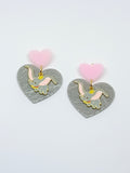 Pendientes Elefante volador y corazones