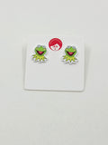 Gus Frog mini button earrings