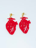 Pendientes Corazón anatómico rojo