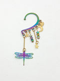 Pendiente ear cuff Estrellas y libélula
