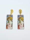 Alphonse Mucha Feather Earrings