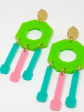Art Deco octagon G earrings