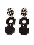 Art Deco Houndstooth Earrings