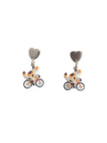 Pendientes Gata en bicicleta