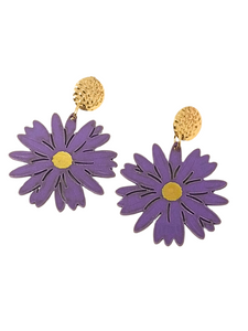 Pendientes Flores violetas