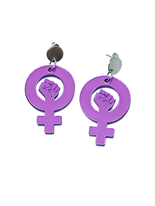 Pendientes Símbolo de la mujer espejo violeta 2.0