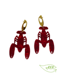 Pendientes Langostas granates
