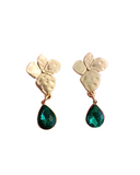 Pendientes Flores y lágrimas verdes