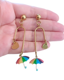 Pendientes Paraguas arcoiris