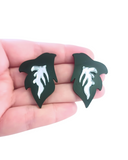 Pendientes Hojas espejo y negras