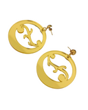 Pendientes maxi argollas canarias doradas espejo