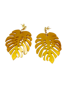 Pendientes Monstera deliciosa dorada