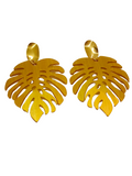 Pendientes maxi Monstera deliciosa dorada