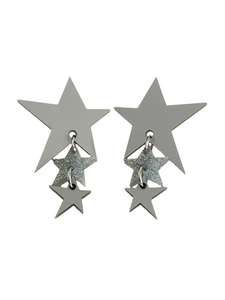 Pendientes Estrellas plateadas