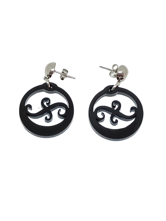 Pendientes argollas canarias negras