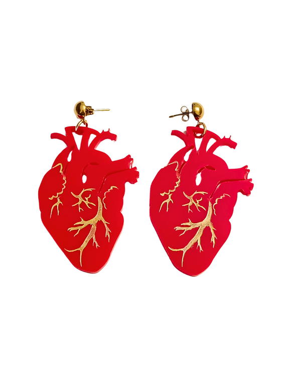 Pendientes Corazón anatómico kintsugi