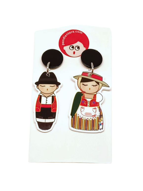 Pendientes Kokeshis Canarios