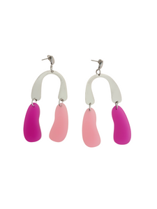 Pendientes Lúmina Rosa pastel y buganvilla