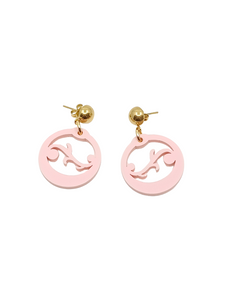 Pendientes argollas canarias rosas